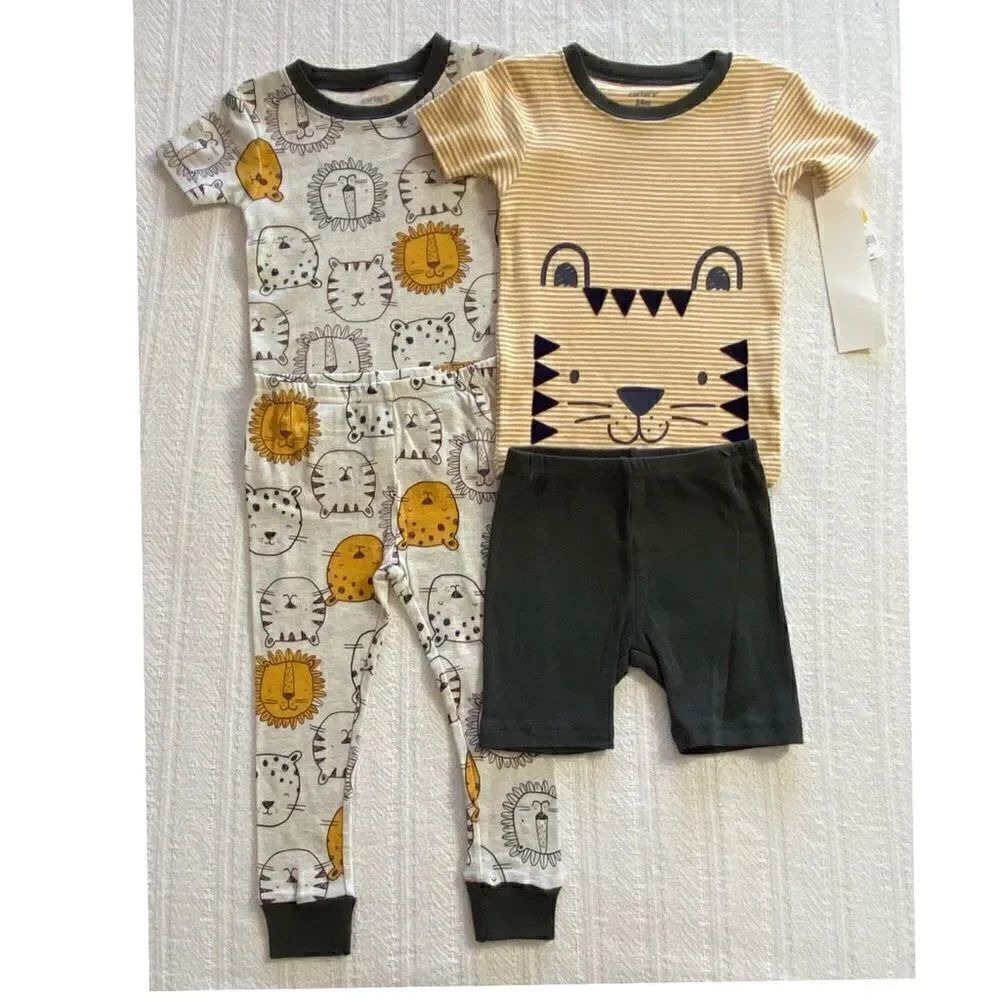 CARTER'S Baby Boy 24M 4-Piece Cotton Mix and Match Pajama Set